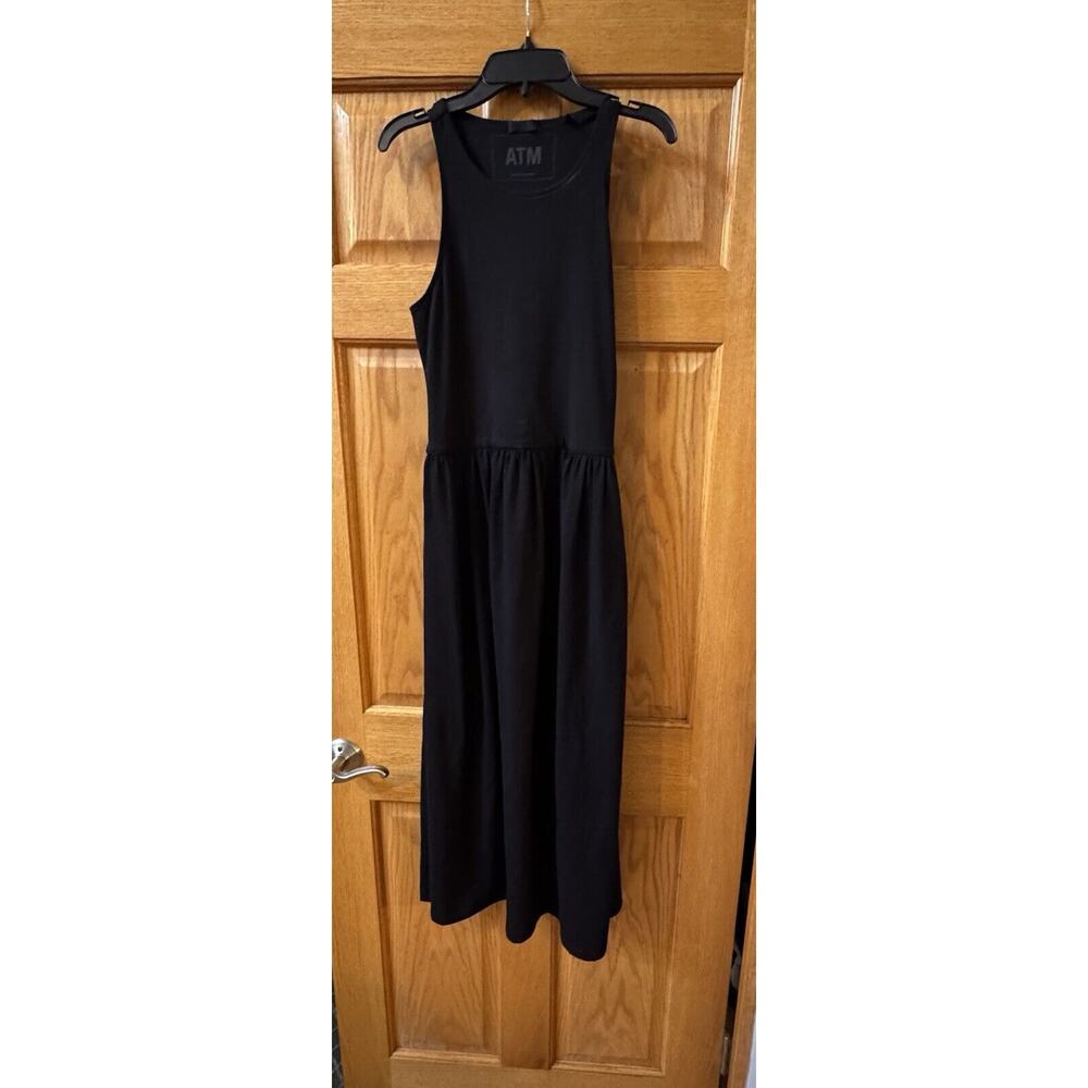 ATM Anthony Thomas Melillo Racerback Stretch Pima Cotton Maxi Black Dress M $295 - Picture 6 of 8